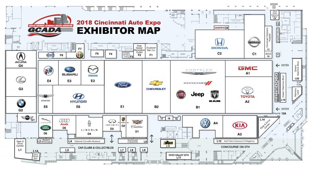 2018AutoExpoFloorMap Cincinnati Auto ExpoCincinnati Auto Expo